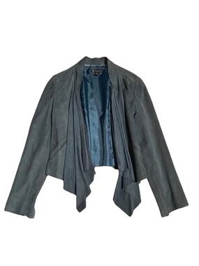 Blue Leather Suede Stylish Jacket